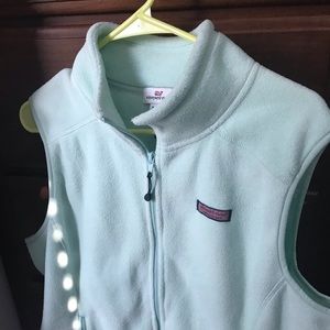 Vineyard Vines seafoam green fleece vest.  Large.
